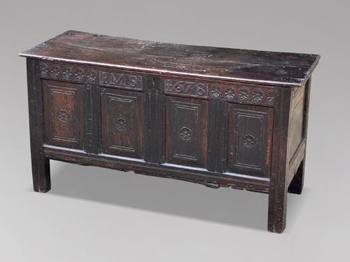 17TH CENTURY JOINED OAK LANCASHIRE COFFER C1678 - ADDITIONAL PHOTO 9