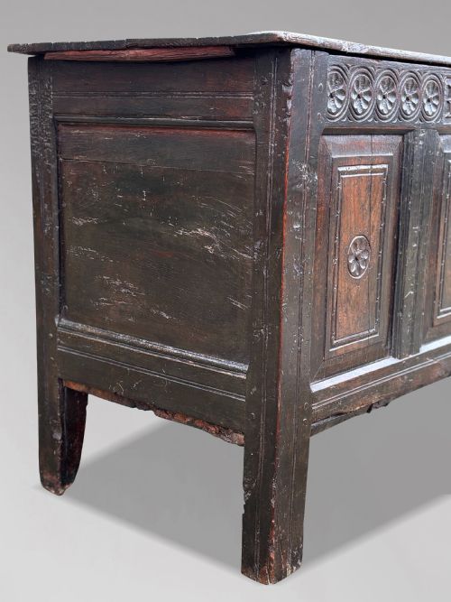 17TH CENTURY JOINED OAK LANCASHIRE COFFER C1678 - ADDITIONAL PHOTO 10