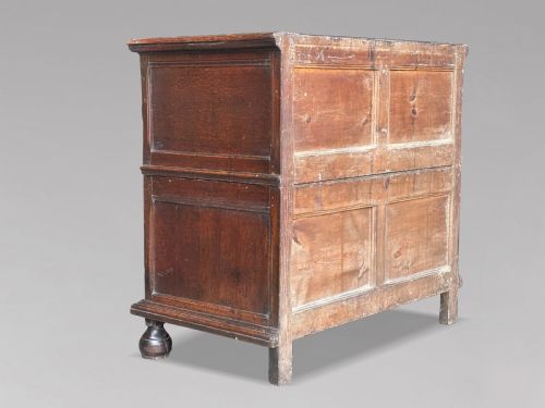 17TH CENTURY CHARLES II OAK GEOMETRIC CHEST OF DRAWERS C1680 - ADDITIONAL PHOTO 4