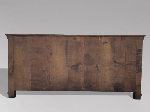 19TH CENTURY GEORGIAN OAK BURR ELM MARQUETRY DRESSER BASE C1820 - ADDITIONAL PHOTO 6
