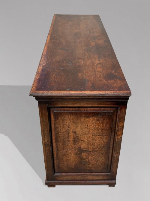 19TH CENTURY GEORGIAN OAK BURR ELM MARQUETRY DRESSER BASE C1820 - ADDITIONAL PHOTO 8