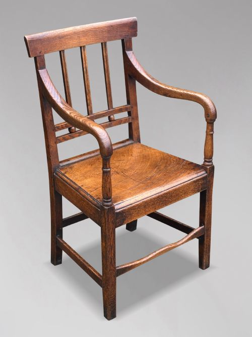 18TH CENTURY GEORGE III PERIOD ELM COUNTRY HOUSE ARMCHAIR C1790 - ADDITIONAL PHOTO 1