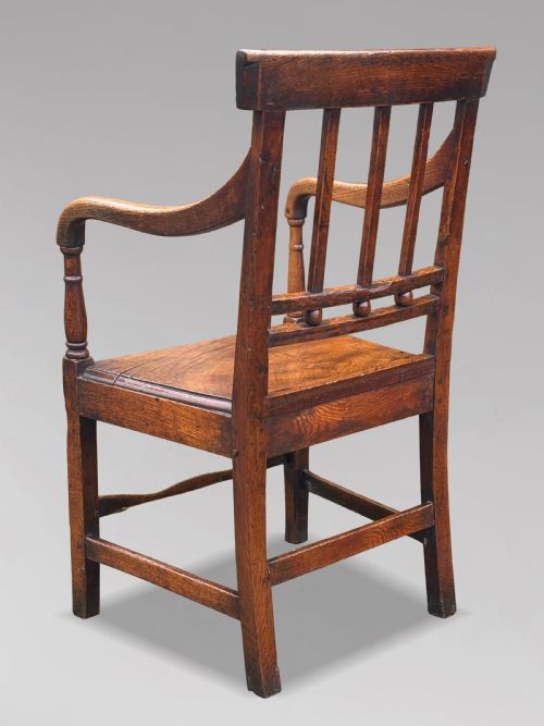 18TH CENTURY GEORGE III PERIOD ELM COUNTRY HOUSE ARMCHAIR C1790 - ADDITIONAL PHOTO 2