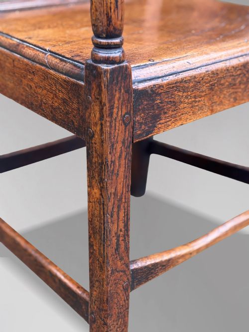 18TH CENTURY GEORGE III PERIOD ELM COUNTRY HOUSE ARMCHAIR C1790 - ADDITIONAL PHOTO 6