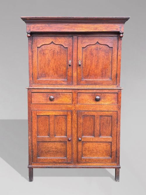 18TH CENTURY GEORGE III PERIOD OAK COURT CUPBOARD C1760 - ADDITIONAL PHOTO 1