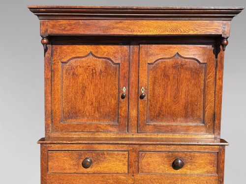 18TH CENTURY GEORGE III PERIOD OAK COURT CUPBOARD C1760 - ADDITIONAL PHOTO 5