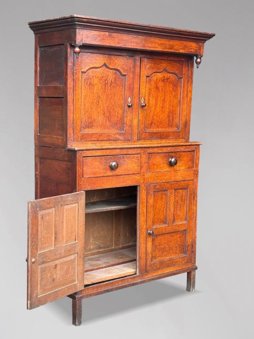18TH CENTURY GEORGE III PERIOD OAK COURT CUPBOARD C1760 - ADDITIONAL PHOTO 10