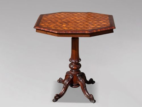 19TH CENTURY VICTORIAN WALNUT PARQUETRY TILTTOP TABLE C1860 - ADDITIONAL PHOTO 1
