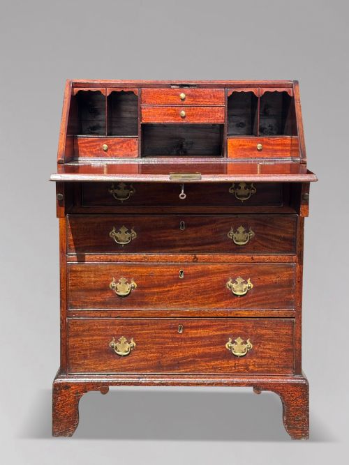 DIMINUTIVE 18TH CENTURY GEORGE III MAHOGANY BUREAU C1780