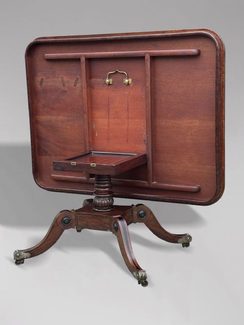 18TH CENTURY GEORGE III MAHOGANY BRASS INLAY CENTRE TABLE C1790 - ADDITIONAL PHOTO 4