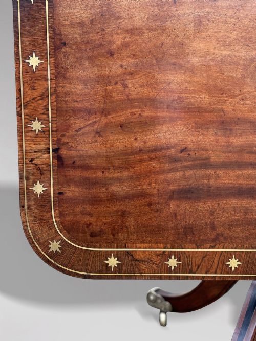 18TH CENTURY GEORGE III MAHOGANY BRASS INLAY CENTRE TABLE C1790 - ADDITIONAL PHOTO 5