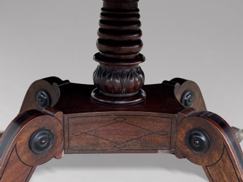 18TH CENTURY GEORGE III MAHOGANY BRASS INLAY CENTRE TABLE C1790 - ADDITIONAL PHOTO 8