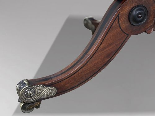 18TH CENTURY GEORGE III MAHOGANY BRASS INLAY CENTRE TABLE C1790 - ADDITIONAL PHOTO 9