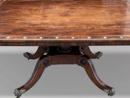 18TH CENTURY GEORGE III MAHOGANY BRASS INLAY CENTRE TABLE C1790 - ADDITIONAL PHOTO 12