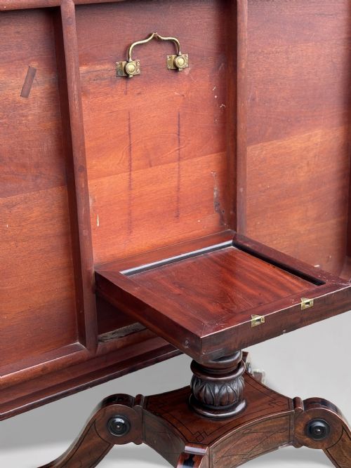 18TH CENTURY GEORGE III MAHOGANY BRASS INLAY CENTRE TABLE C1790 - ADDITIONAL PHOTO 14