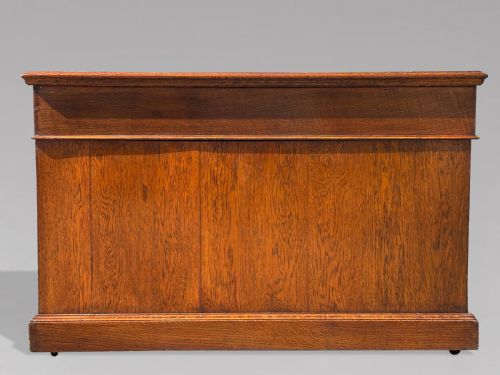 LARGE 19TH CENTURY OAK PEDESTAL PARTNERS DESK C1880 - ADDITIONAL PHOTO 8
