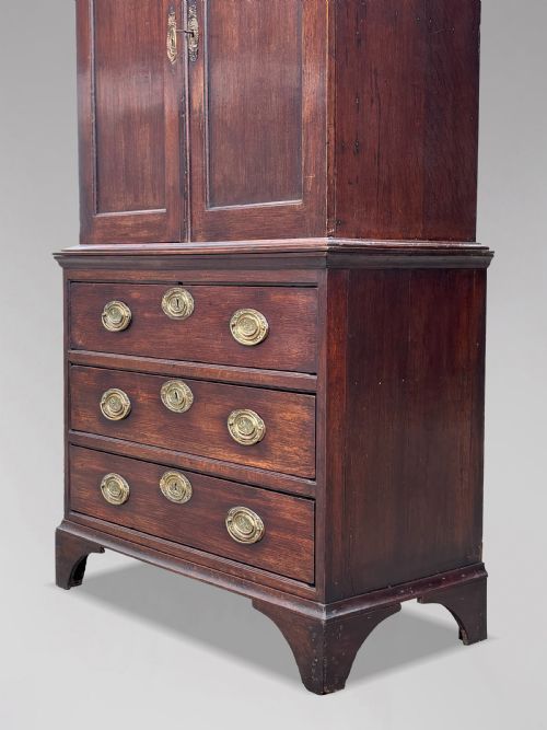 18TH CENTURY GEORGE III SMALL OAK HOUSEKEEPERS CUPBOARD C1770 - ADDITIONAL PHOTO 3