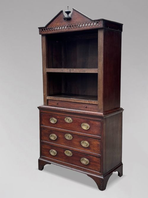 18TH CENTURY GEORGE III SMALL OAK HOUSEKEEPERS CUPBOARD C1770 - ADDITIONAL PHOTO 5