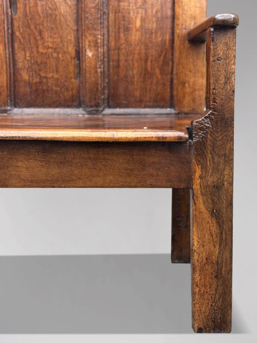 18TH CENTURY GEORGIAN OAK ELM VERNACULAR SETTLE C1770 - ADDITIONAL PHOTO 4
