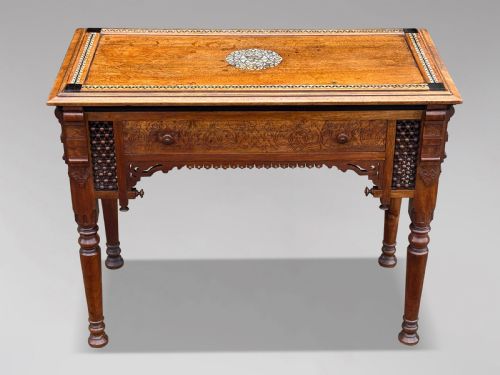 19TH CENTURY AESTHETIC MOVEMENT MOORISH INLAY TABLE C1880 - ADDITIONAL PHOTO 1