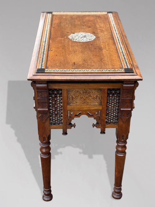 19TH CENTURY AESTHETIC MOVEMENT MOORISH INLAY TABLE C1880 - ADDITIONAL PHOTO 9