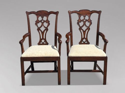 SET OF 6 MAHOGANY EDWARDIAN CHIPPENDALE DINING CHAIRS C1910 - ADDITIONAL PHOTO 1
