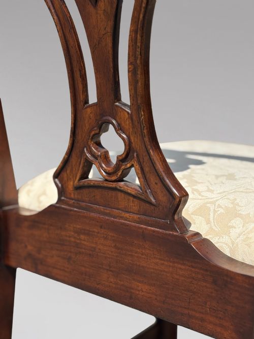 SET OF 6 MAHOGANY EDWARDIAN CHIPPENDALE DINING CHAIRS C1910 - ADDITIONAL PHOTO 6