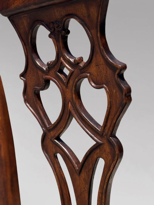 SET OF 6 MAHOGANY EDWARDIAN CHIPPENDALE DINING CHAIRS C1910 - ADDITIONAL PHOTO 7