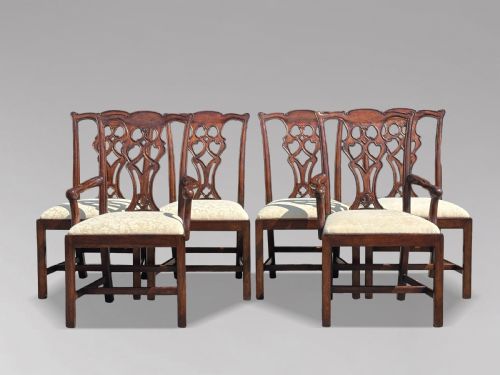SET OF 6 MAHOGANY EDWARDIAN CHIPPENDALE DINING CHAIRS C1910 - ADDITIONAL PHOTO 11
