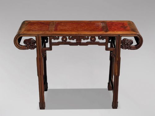 19TH CENTURY CHINESE HONGMU AMBOYNA ALTAR TABLE C1890