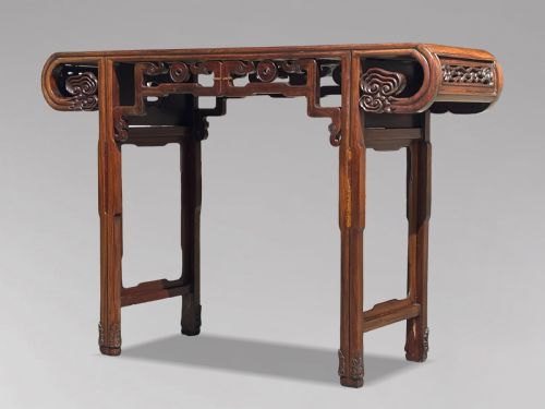 19TH CENTURY CHINESE HONGMU AMBOYNA ALTAR TABLE C1890 - ADDITIONAL PHOTO 2
