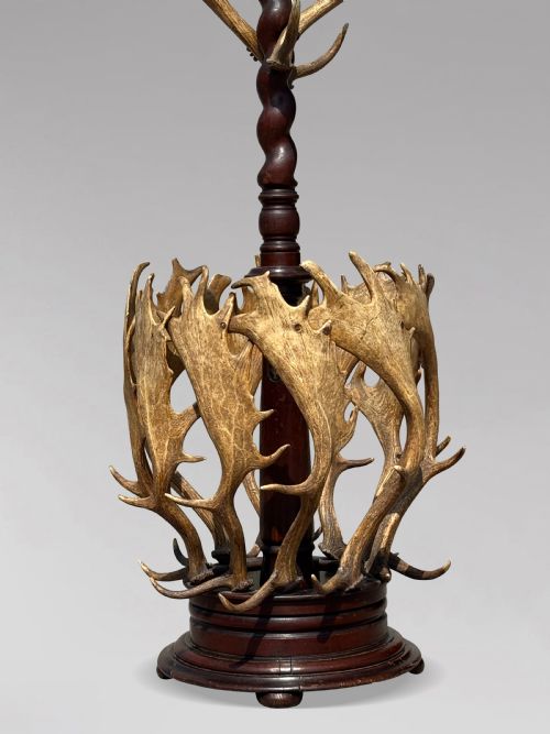 19TH CENTURY ANTLER COAT STAND BY J PARKER OF WOODSTOCK C1850 - ADDITIONAL PHOTO 1