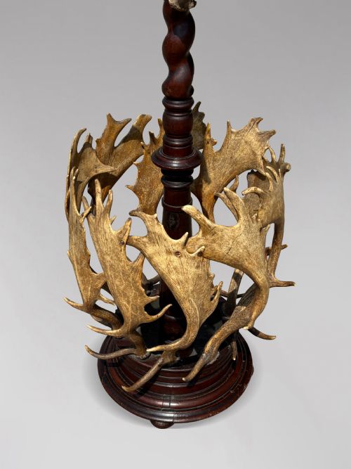 19TH CENTURY ANTLER COAT STAND BY J PARKER OF WOODSTOCK C1850 - ADDITIONAL PHOTO 8