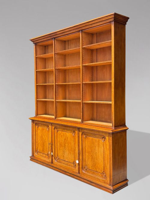 19TH CENTURY FRENCH TALL OAK OPEN BOOKCASE C1850 - ADDITIONAL PHOTO 2