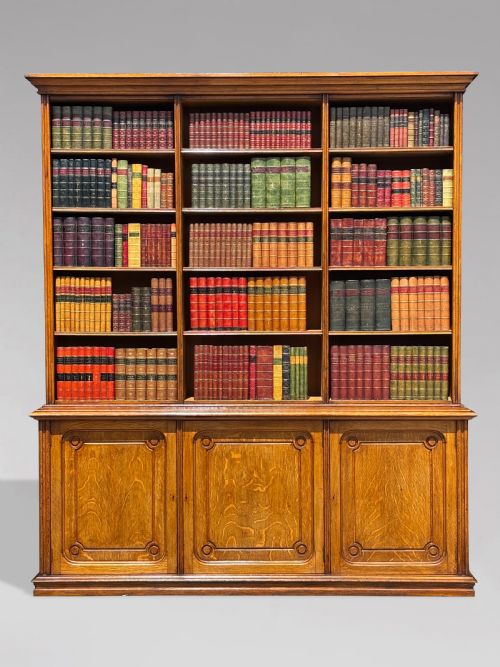 19TH CENTURY FRENCH TALL OAK OPEN BOOKCASE C1850 - ADDITIONAL PHOTO 6