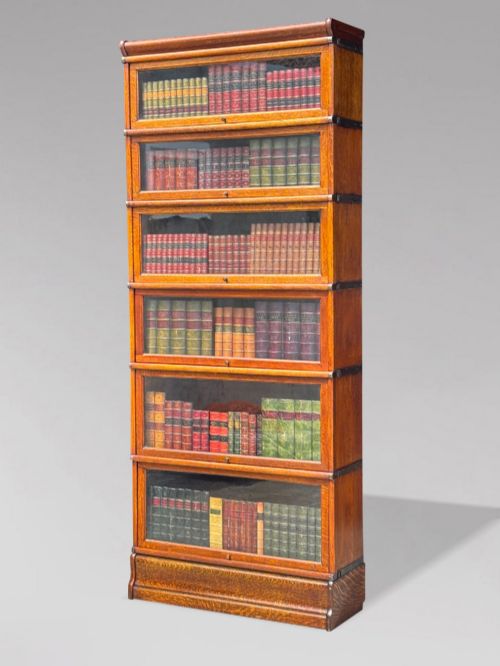 19TH CENTURY TALL OAK GLOBE WERNICKE BOOKCASE C1890