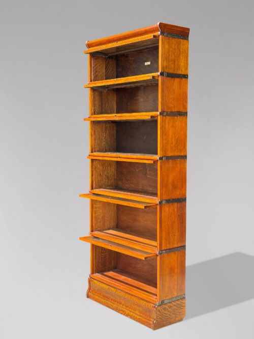 19TH CENTURY TALL OAK GLOBE WERNICKE BOOKCASE C1890 - ADDITIONAL PHOTO 4