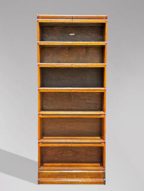 19TH CENTURY TALL OAK GLOBE WERNICKE BOOKCASE C1890 - ADDITIONAL PHOTO 5