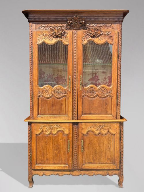 18TH CENTURY LOUIS XV OAK MASONIC BUFFET DEUX CORPS CABINET C1780
