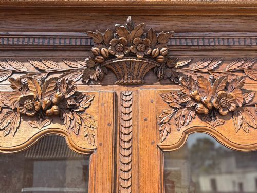 18TH CENTURY LOUIS XV OAK MASONIC BUFFET DEUX CORPS CABINET C1780 - ADDITIONAL PHOTO 5