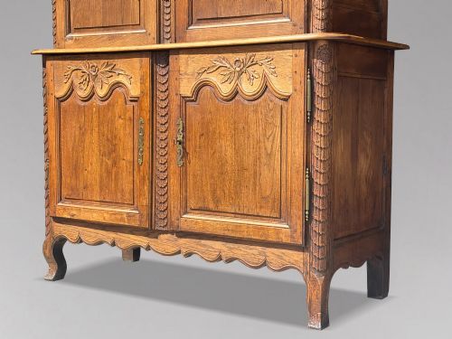 18TH CENTURY LOUIS XV OAK MASONIC BUFFET DEUX CORPS CABINET C1780 - ADDITIONAL PHOTO 12