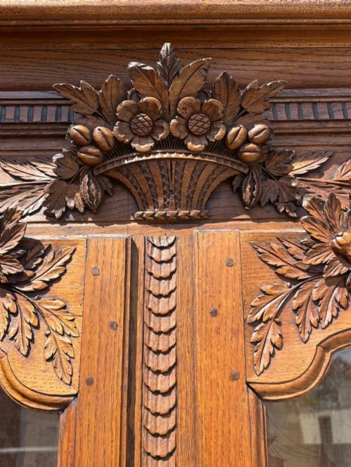 18TH CENTURY LOUIS XV OAK MASONIC BUFFET DEUX CORPS CABINET C1780 - ADDITIONAL PHOTO 14