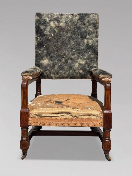 PAIR OF 19TH CENTURY VICTORIAN OAK GOTHIC ARMCHAIRS C1860 - ADDITIONAL PHOTO 4