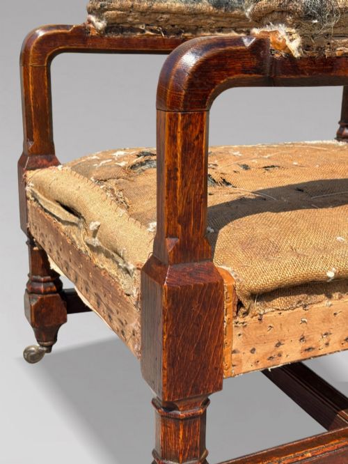 PAIR OF 19TH CENTURY VICTORIAN OAK GOTHIC ARMCHAIRS C1860 - ADDITIONAL PHOTO 7