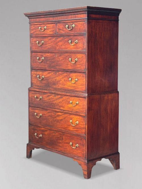 18th Century George III Period Mahogany Chest on Chest, C1780