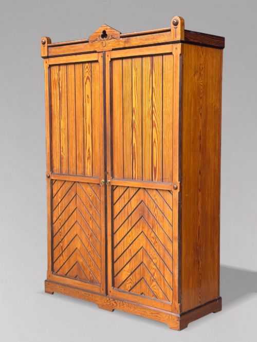 19th Century Scottish Arts & Crafts Pine Wardrobe, C1890