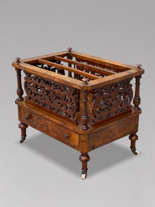 19th Century Victorian Period Walnut Canterbury, C1850