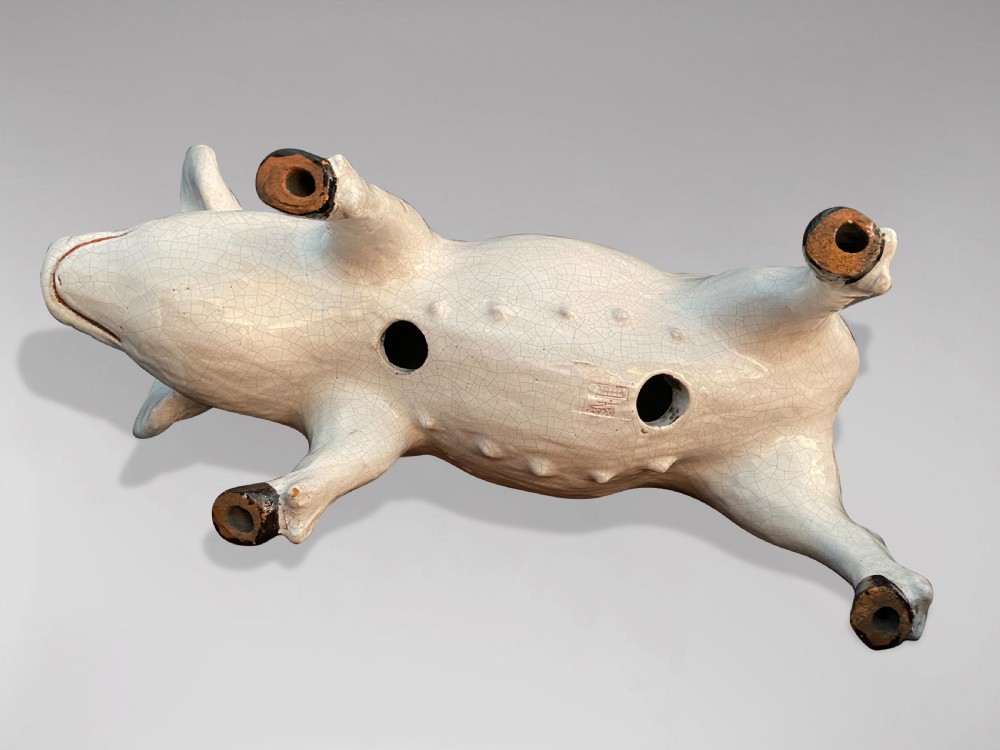 19TH CENTURY CERAMIC PIG SCULPTURE FROM BAVENT IN NORMANDY View V