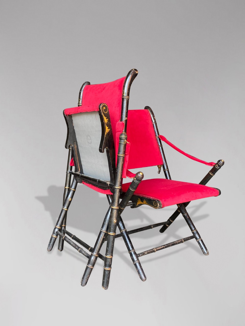 19TH CENTURY PAIR OF NAPOLEON III FOLDING ARMCHAIRS View IV