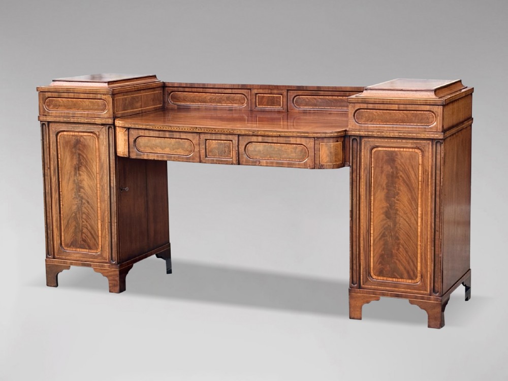 18TH CENTURY GEORGE III PERIOD MAHOGANY PEDESTAL SIDEBOARD